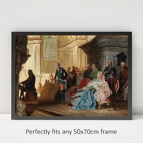 Miniatura 3 de 1000 piezas - Pintura del museo - Rompecabezas - Johann Sebastian Bach en el órgano, Sanssouci, Federico el Grande y la familia real el 7 de mayo de