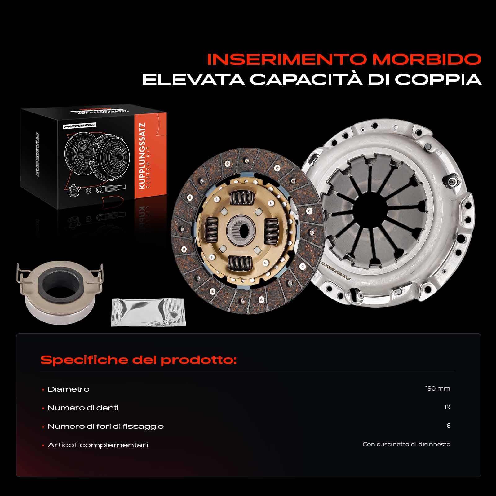 Frankberg Frizione Set frizione Compatibile con 107 PM PN C1 PM PN Aygo B1 Replace# 1608422380,619307200