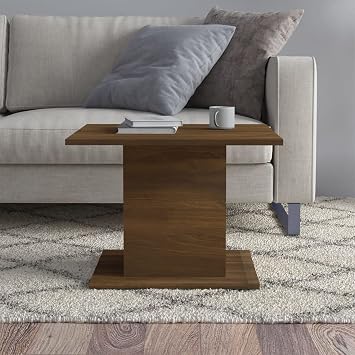 ZEYUAN Coffee Table Brown Oak 55.5x55.5x40 cm Engineered Wood,End Table,Tea Table,Couch Table