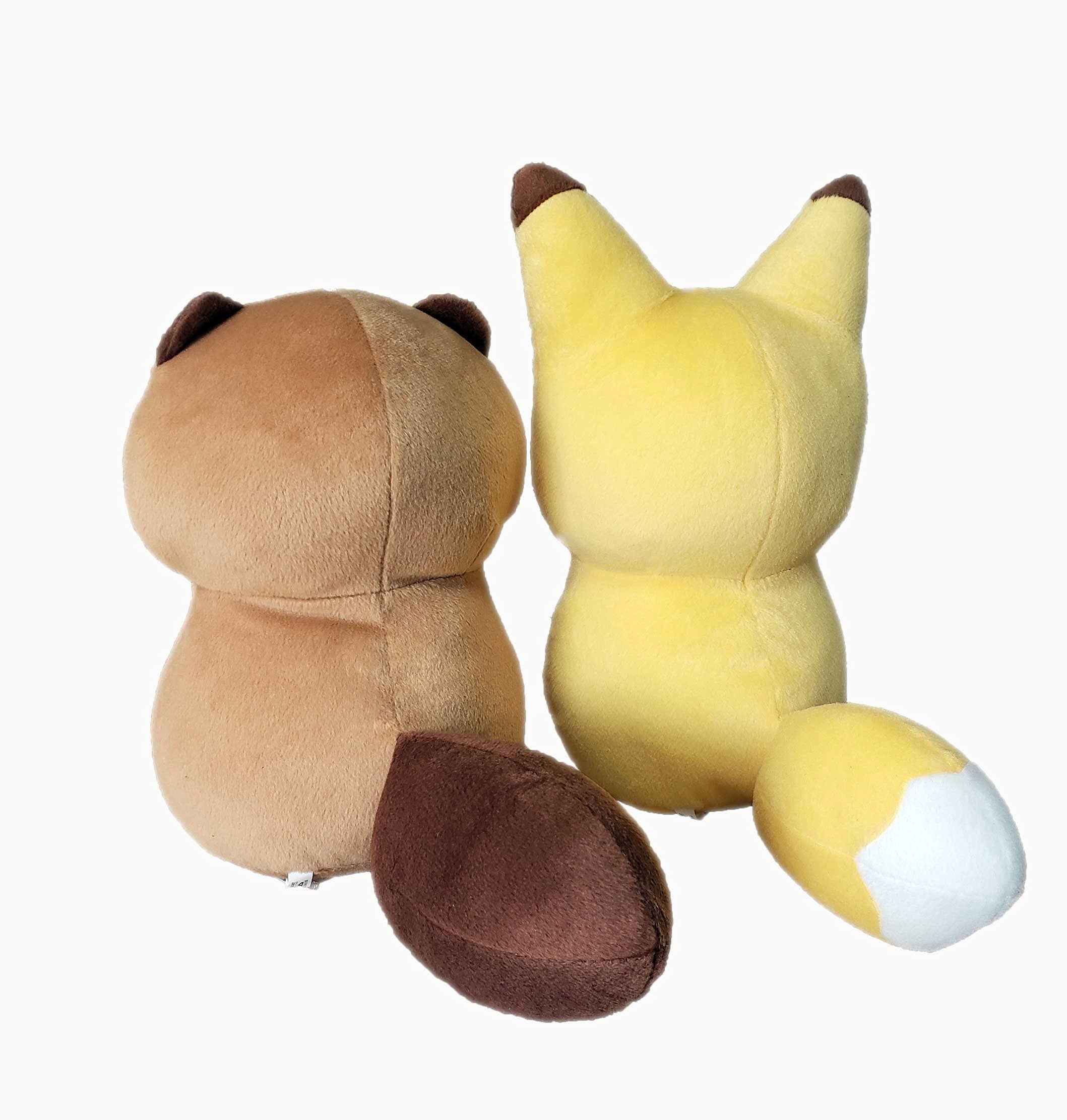 Amazon.co.jp: タヌキとキツネ でっかいぬいぐるみ 全2種セット : おもちゃ