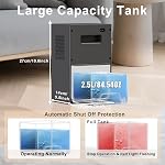 81 OZ Déshumidificateurs pour la maison, 2.4L Réservoir d'eau, affichage visible 10-Color LED Lumière, 8/12/24 heure minuterie,44dB Déshumidificateur portable pour chambre,RV,Salle de bains