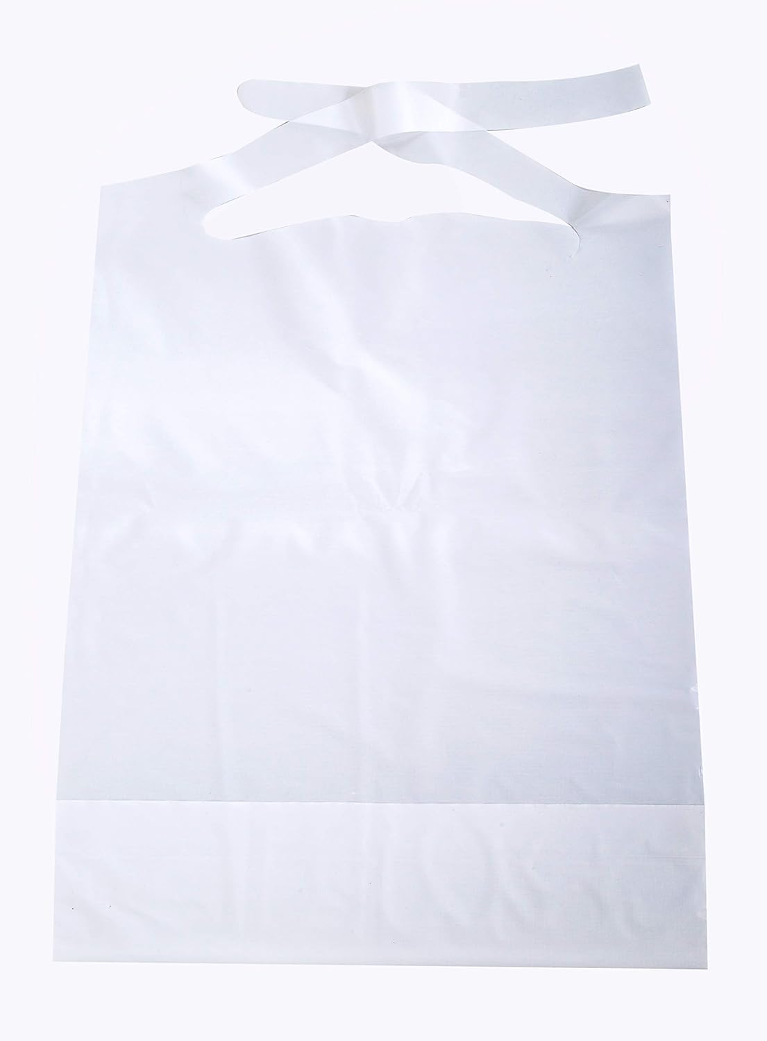 PrimeMed Disposable White Plastic Bibs for Kids (100 Pack)