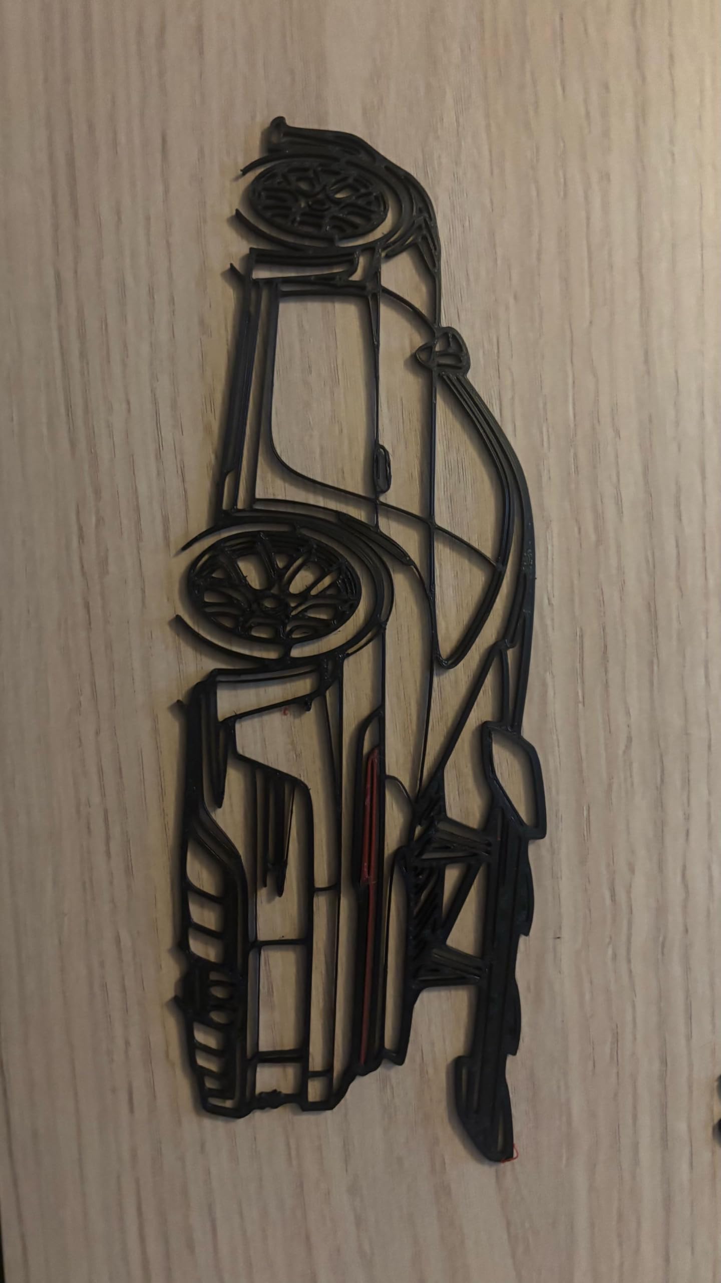 Beoals Sports Car 3D printed plastic Wall Art, Modern Racing Car Design, Black Plastic Wire Decor 3