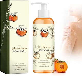 Deodorizing Persimmon Body Wash For Old People Smell, Natural Persimmon Extract Daily Body Cleanser, Hydrating Care for Mature Skin, Refreshing Scent Care for Men Women