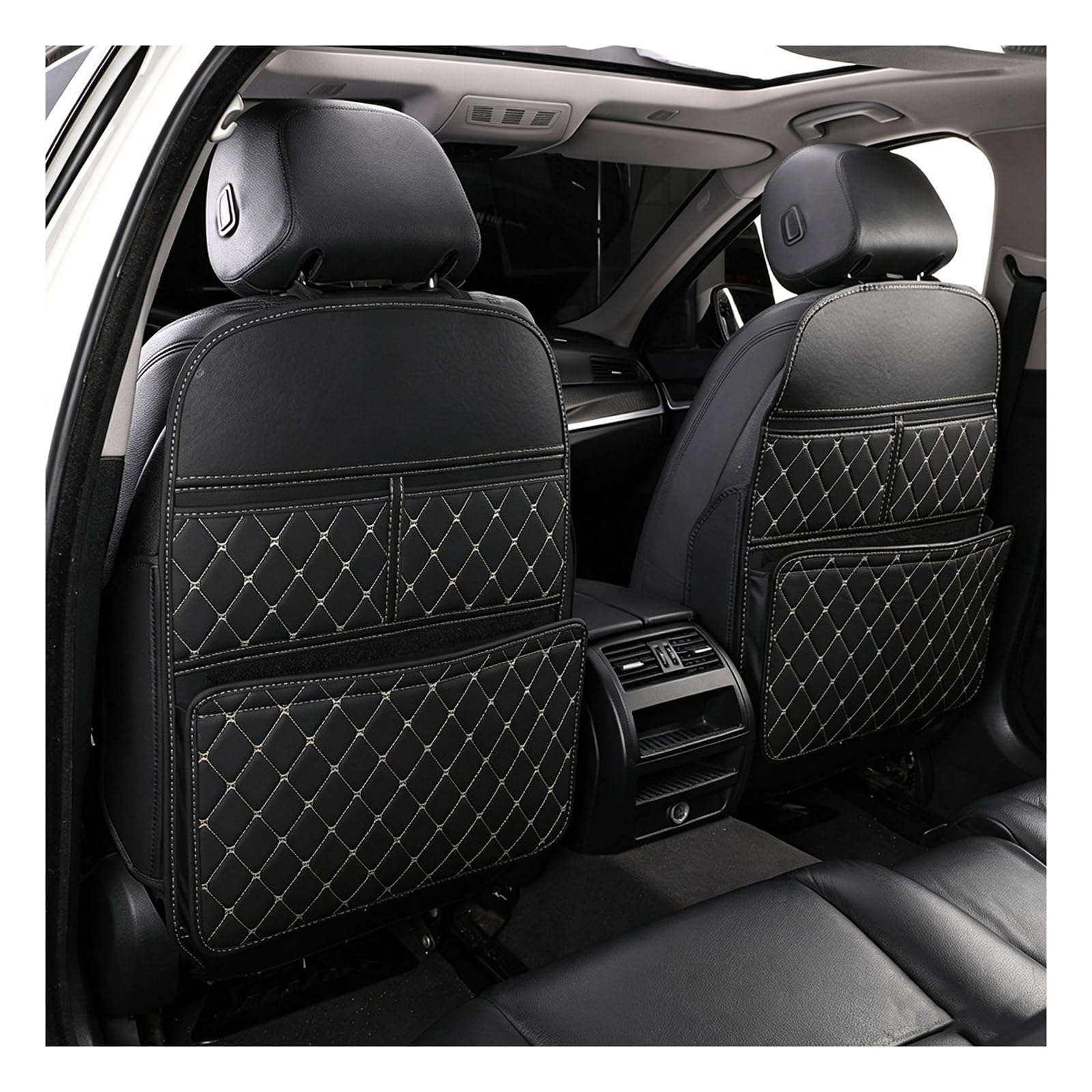 Protector Asiento Coche Perros Niños, para Audi A6 C7 4G Avant A6 C7 4G Allroad A6 C8 Avant A6 C8 Alfombrillas Anti-Patadas Organizador Trasero Impermeable Cuero Duradero,C