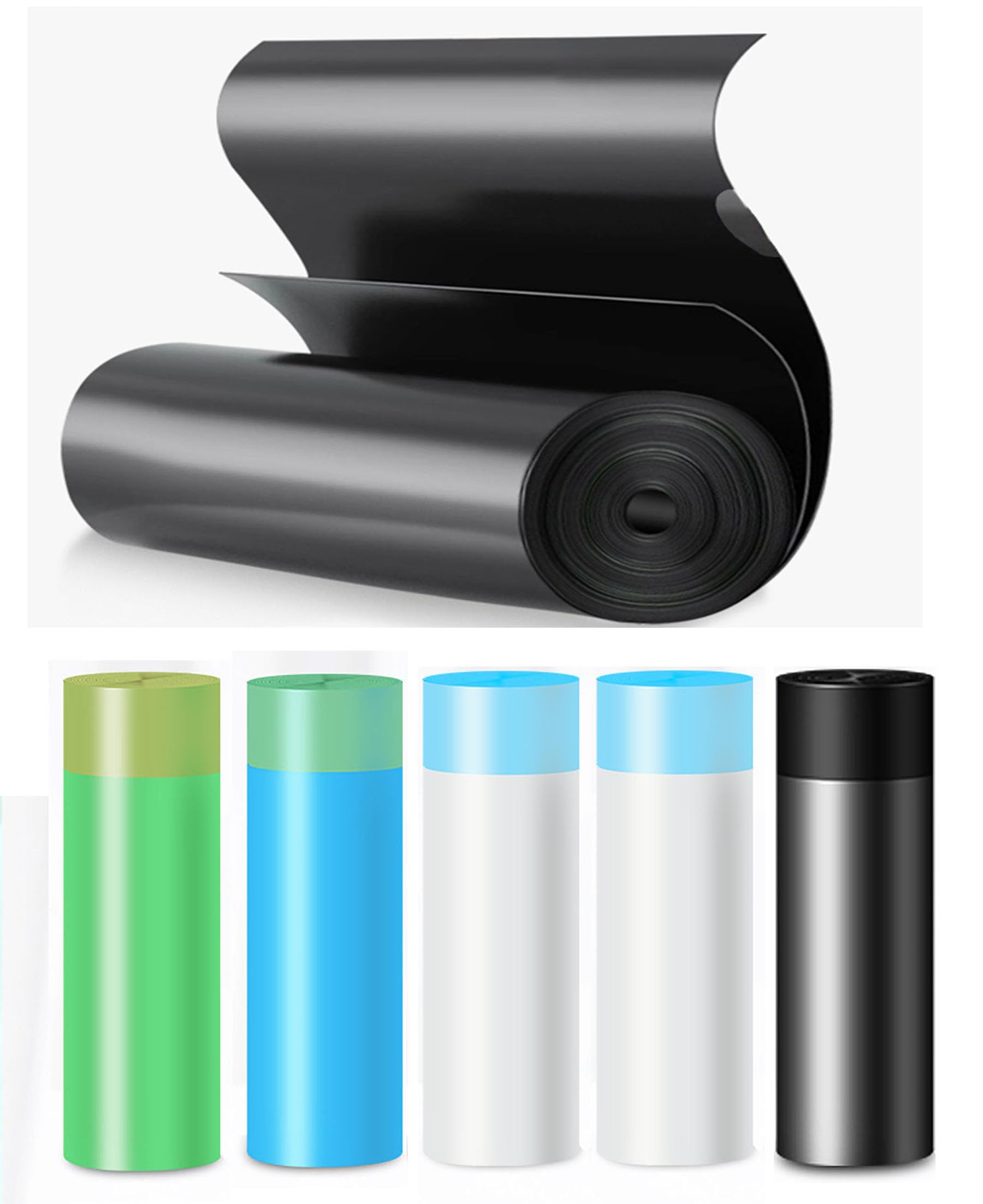 100pcs Small Trash Bags for Bathroom Tear-Free Drawstring Trash Bags 1.1 Mil Thick 4 Gallon Unscented Garbage Bags for Bathroom Kitchen (Assorted