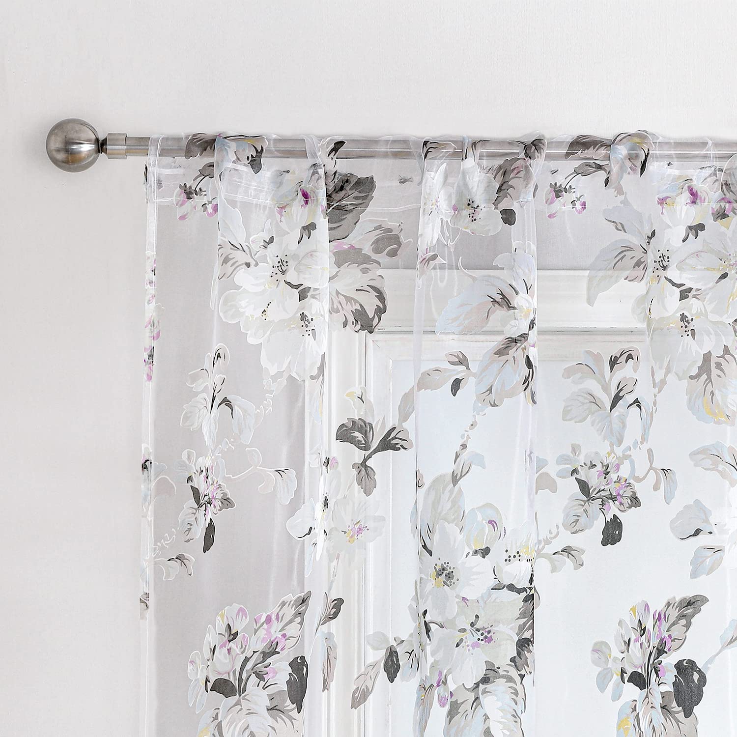 200 x 100 cm Fashion Rose Voile Tulle Schermi per finestre Porta balcone
