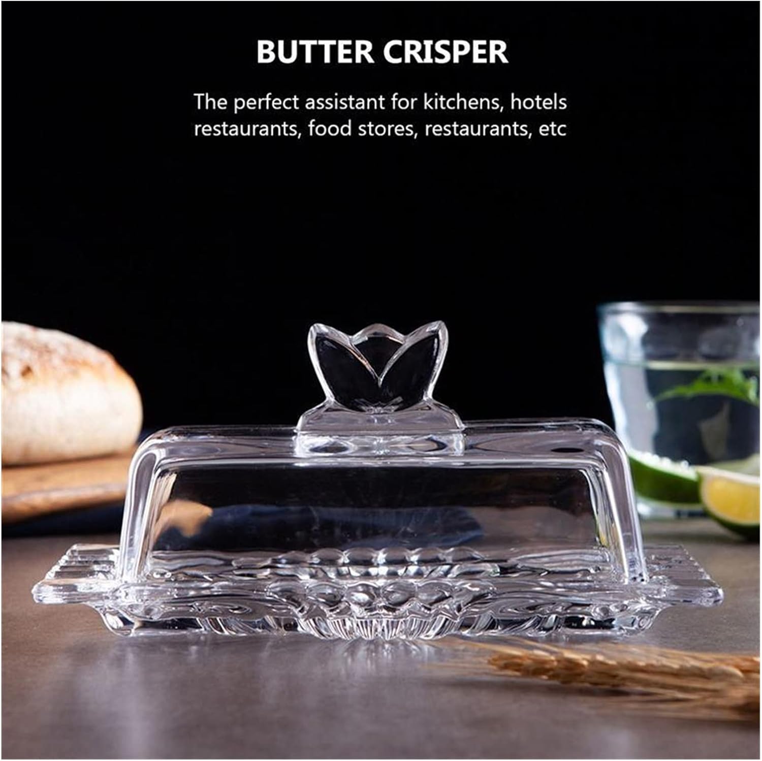 Butter Dishes Glass Butter Dish Box Container Butter Box Butter Container Home Butter Dish Container Box with Lid Kitchen Dinnerware Butter Container