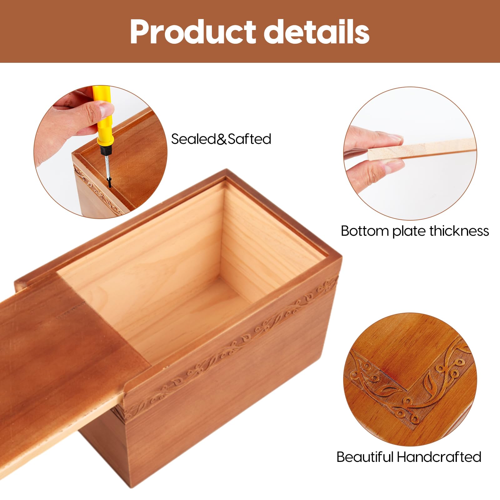 Urnas de madera para cenizas humanas, adultos, hombres y mujeres, urnas de cremación grandes para cenizas, urnas de madera para cenizas, hombres y mujeres, soporta cenizas de un humano de hasta 110 kg