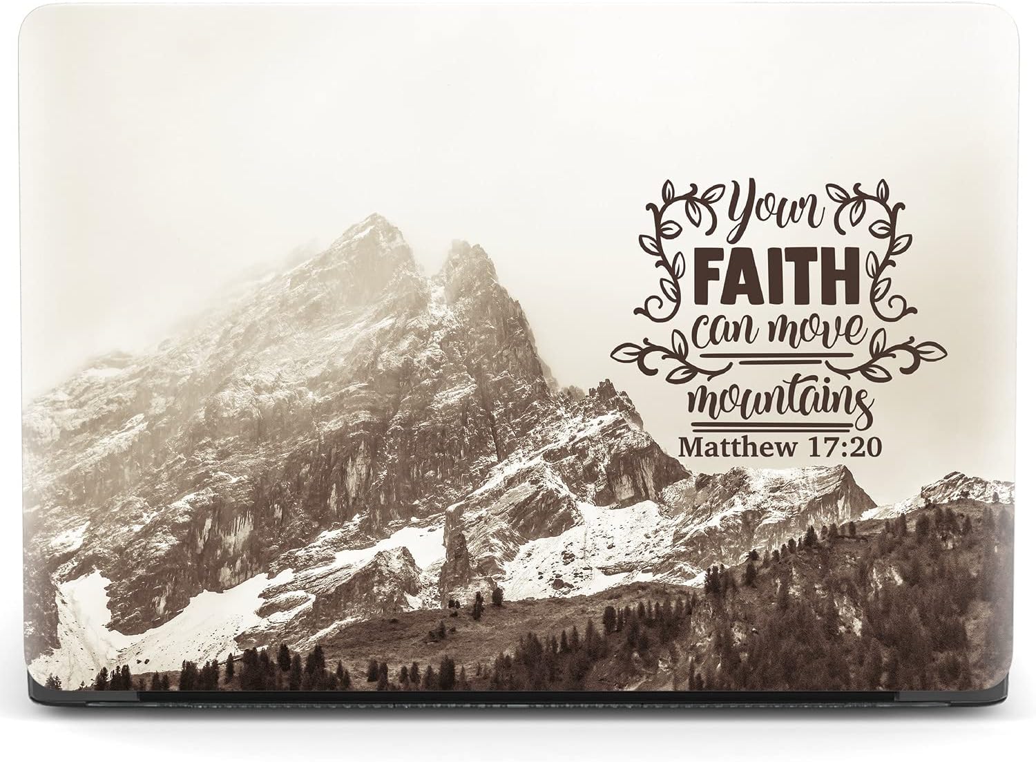 Mertak Hard Case Compatible with MacBook Pro 16 14 Air 15 13 inch M3 M2 M1 Mac 2024 2023 2022 2018 Matthew 17:20 Mountains Scripture Touch Bar Clear Faith Plastic Christian Cover Bible Verse