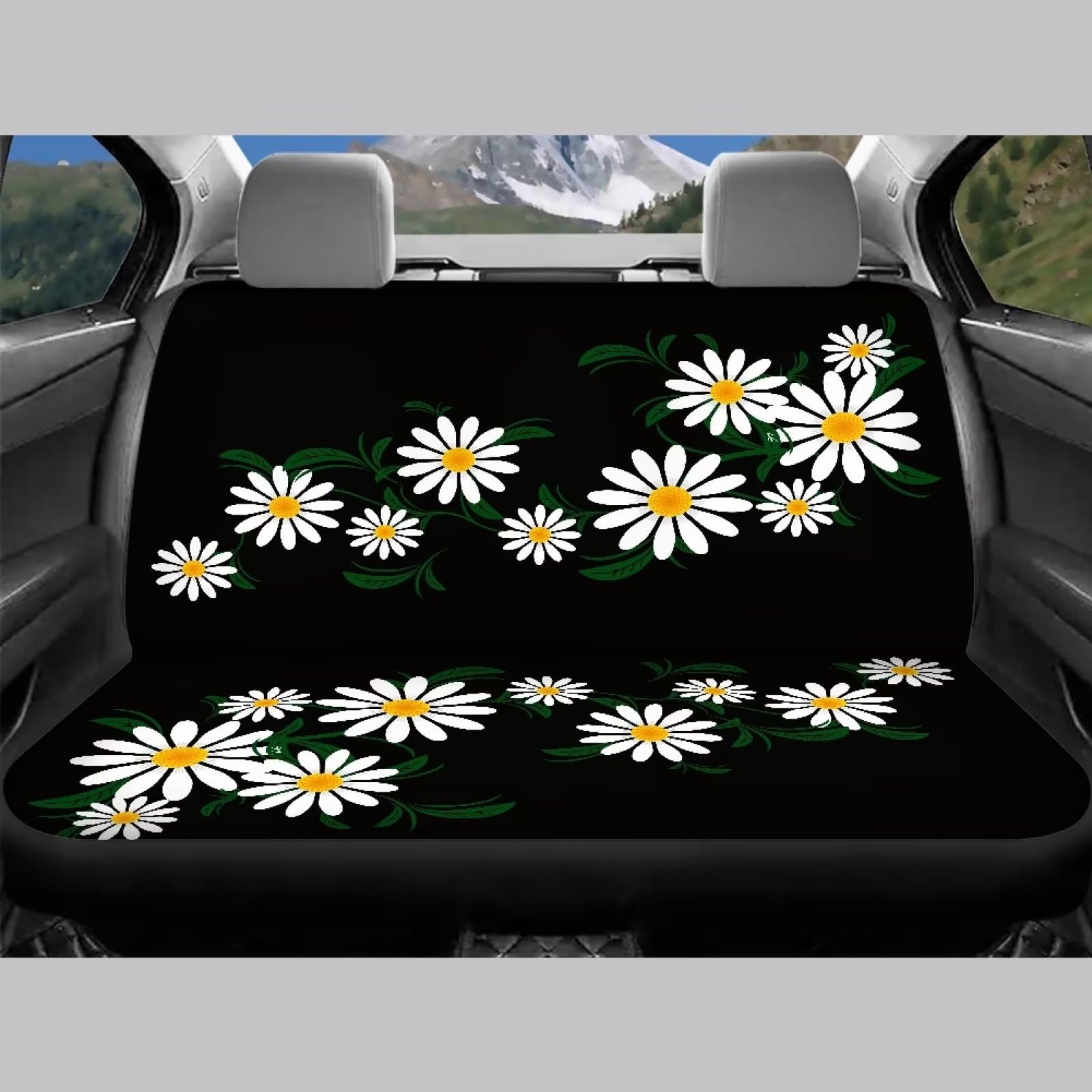 Daisy Pokrowce na siedzenia samochodowe dla kobiet, pełny zestaw 4 pokrowców na przednie i tylne siedzenia, odporne na każdą pogodę, trwałe maty do siedzenia dla zwierząt domowych,