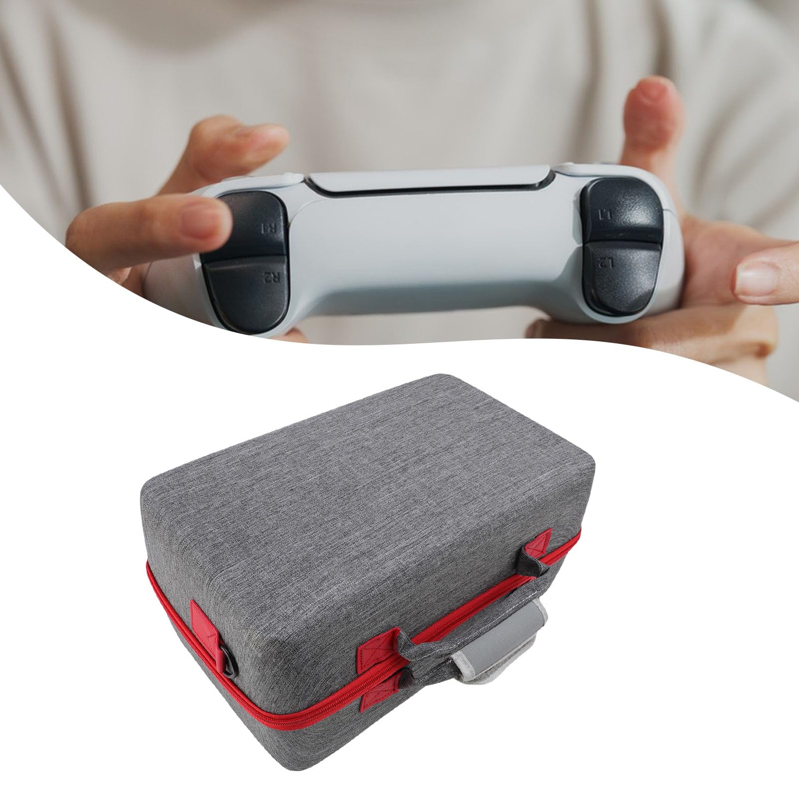 Case de Transporte de Carcasa Dura de Consola de Juegos para Consola Delgada, Controlador, Auriculares, Soporte Vertical, Fuente de Alimentación, Bolsa Protectora a Prueba de