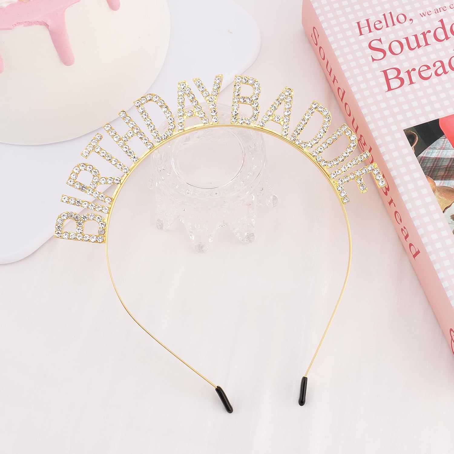 Canitor Birthday Baddie Crown Tiara Headband for Women Adult Girl Birthday Gifts Party Favors Supplies Decorations & Accessories image 5