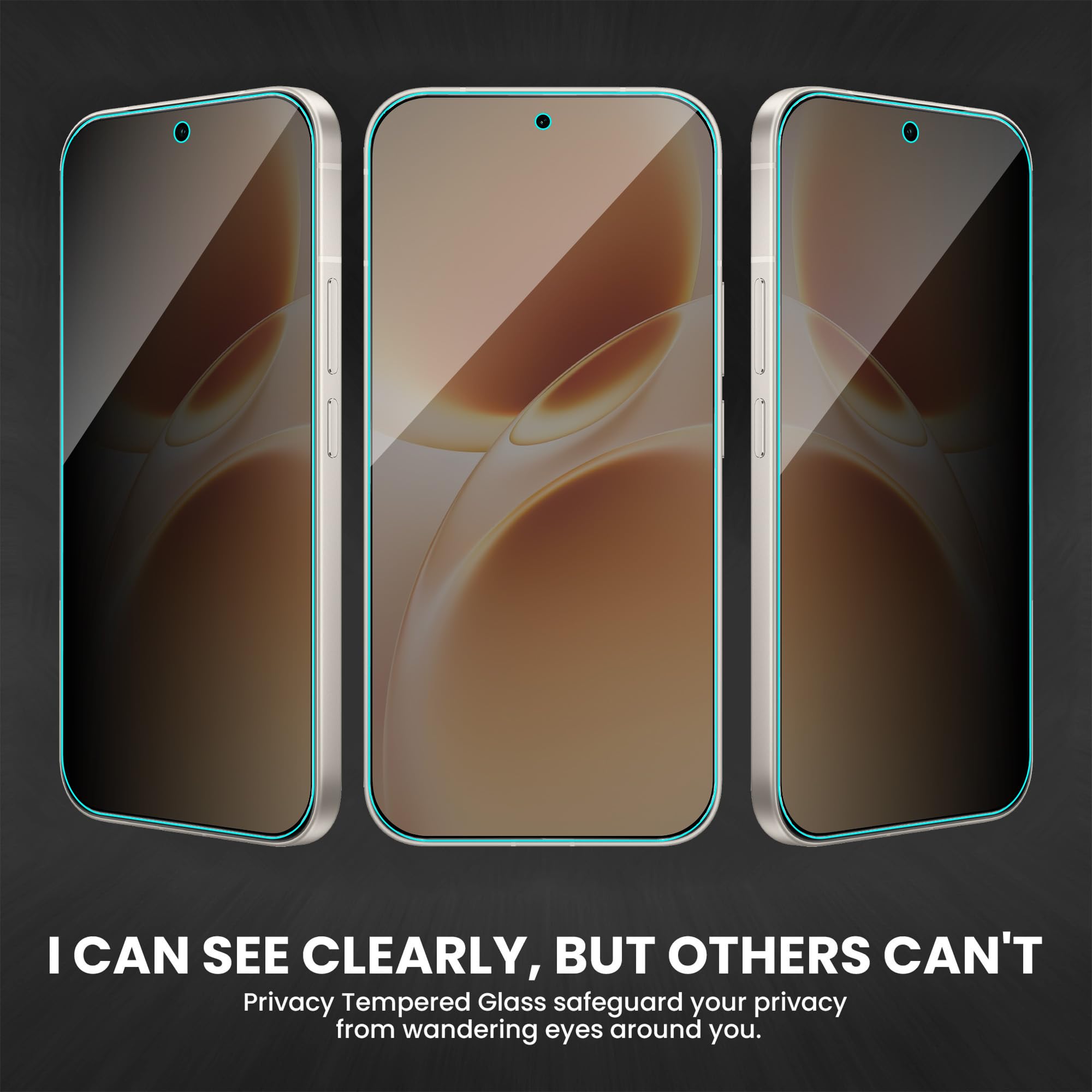 FIRST MART Privacy Tempered Glass for Vivo V70 & Vivo V70 Elite with Cable Guard & Installation Kit | Edge-to-Edge, Anti-Spy 9H Screen Protector, Case-Friendly | Black — Amazon image 5