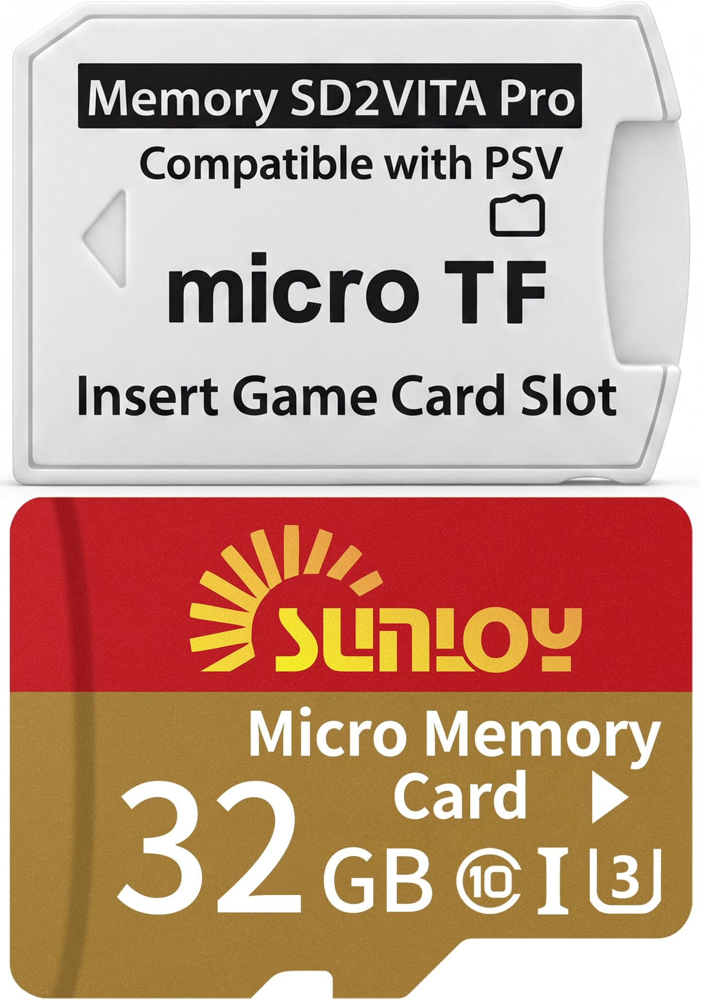 SD2Vita 6.0 PS Vita Memory Card Adapter with 32GB Micro SD Card, High Speed microSDHC UHS-I Flash Memory Card with PSV Micro SD Card Adapter for PSV 1000/2000 PSTV FW 3.60 HENkaku Enso System
