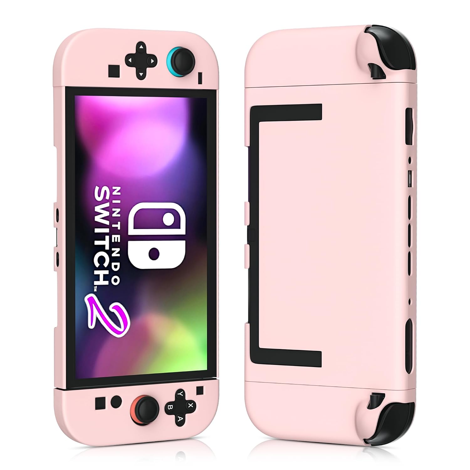 Pure-pink Dockable Case for Nintendo Switch 2 (New 2025), Ultra-thin PC Console & Controller Grip Switch 2 Skin Protector, Waterproof Design Cute Girly Switch 2 Hardshell