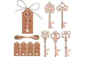 50 PCS Rose Gold Skeleton Key Bottle Openers: Unforgettable Wedding Favors and Party Gifts