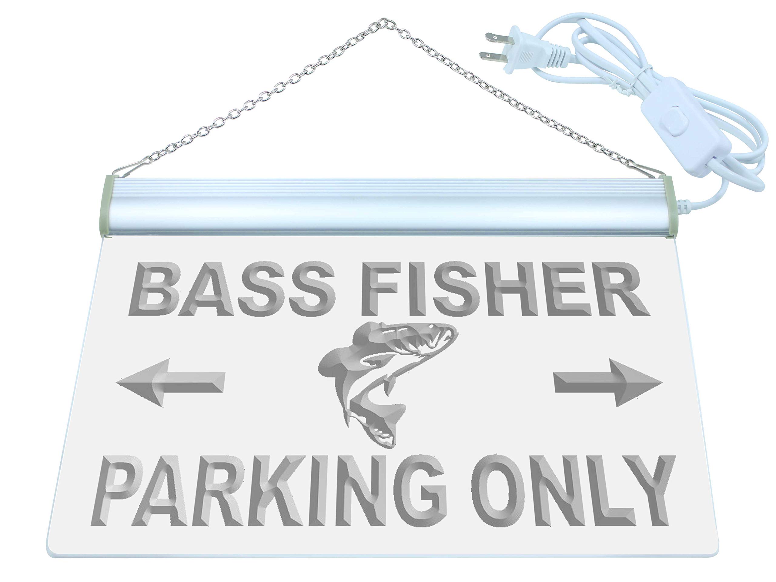 ADVPRO Bass Fisher Parking Only LED Neon Sign Red 16 x 12 Inches st4s43-m176-r
