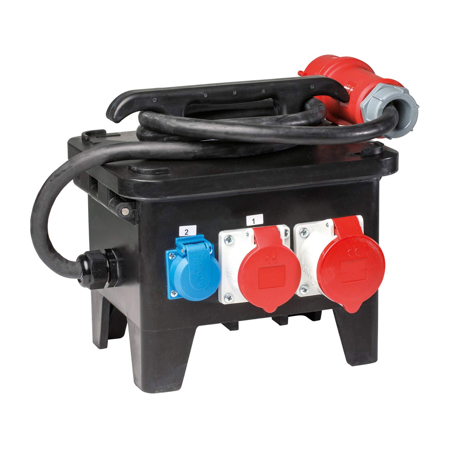 as - Schwabe 60552 - Scatola di ripartizione per cantieri e ambienti di lavoro, M2, 400 V / 32 A, IP44