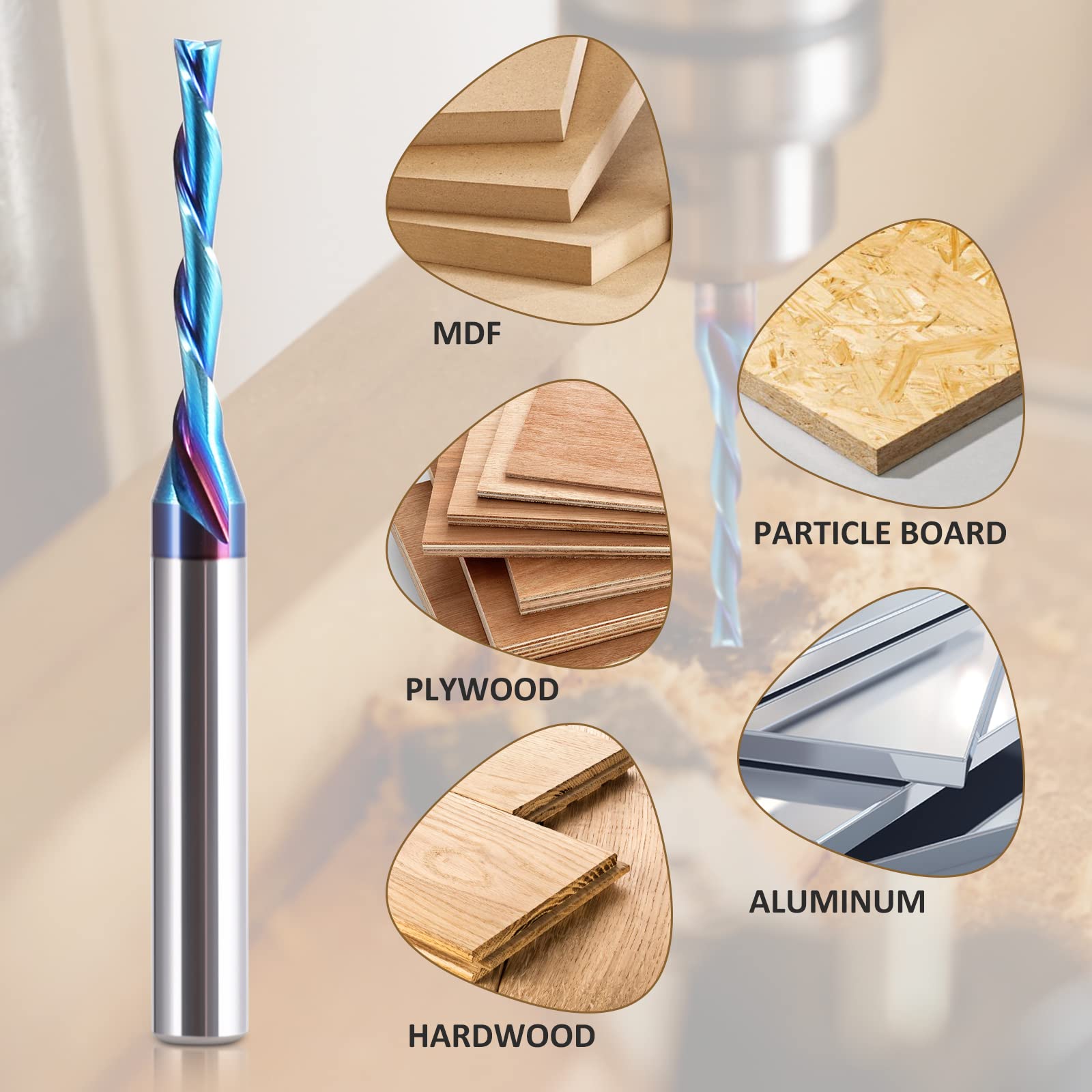 CNC Router Bits Wood Router HQMaster Extra Long Spiral Router Bit Upcut ...