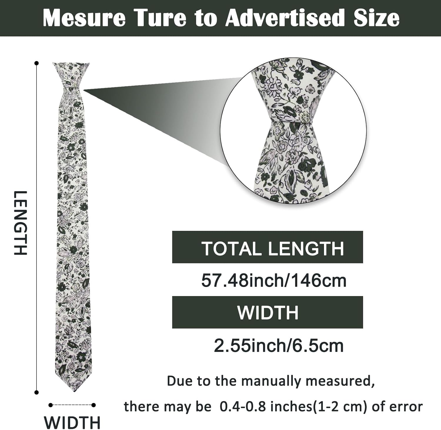 Mantieqingway Men Skinny Tie Cotton Floral Necktie for Wedding Groomsmen Tie - Image 5