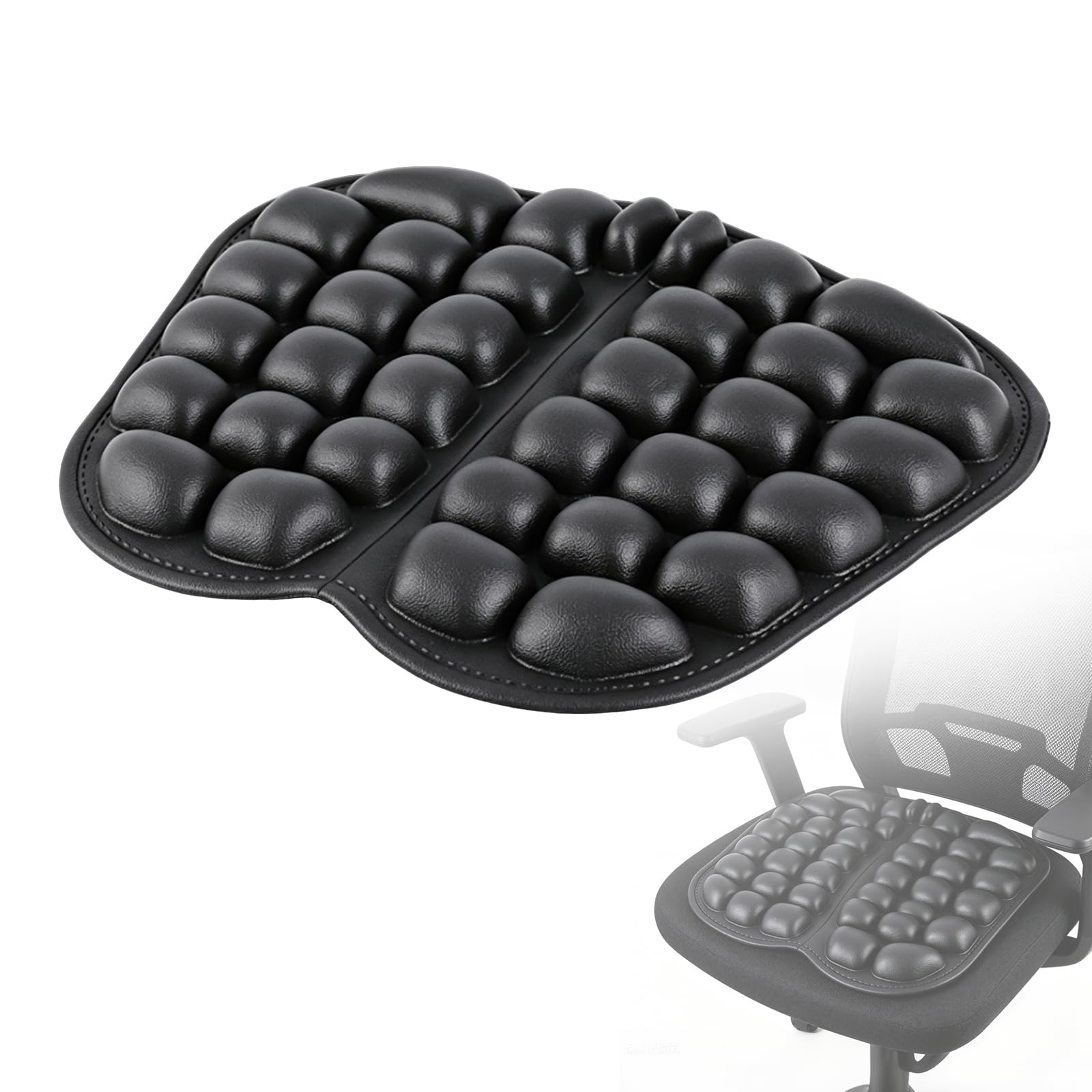 Cuscino antidecubito gonfiabile, ergonomico, con celle d'aria 3D per alleviare la pressione e alleviare il coccige, pieghevole, per sedia da ufficio, viaggi, seggiolino auto e sedia a rotelle, 42 x 35