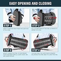 Vista 4 de NUMANU Taburete plegable mejorado 2025 y bolsa de transporte acolchada 3 en 1, máximo 620 libras, taburete portátil ajustable de altura de 18