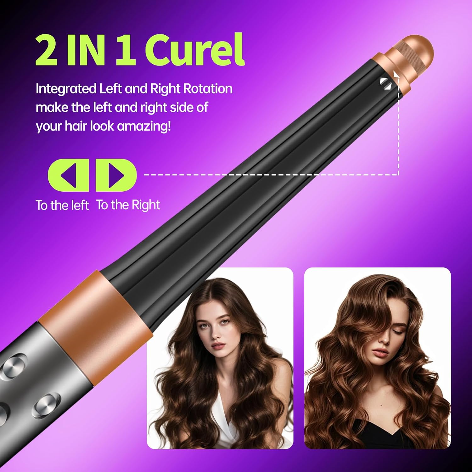 Conical Long Hair Curling Barrel Compatible with Dyson Airwrap - 20-36mm (0.78-1.4Inch) Self-Curling Attachment Compatible with Airwrap HS01/HS05