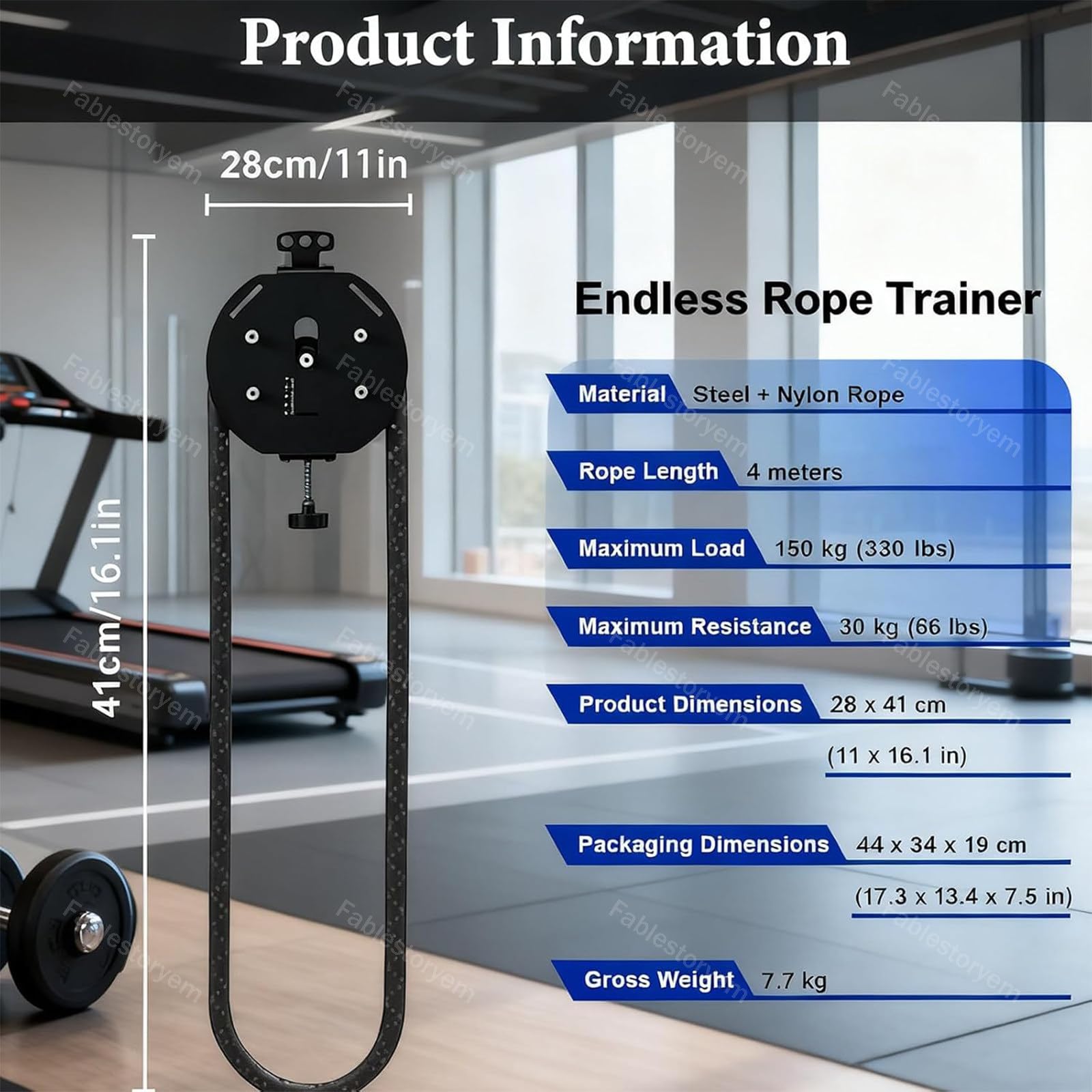 Appareil D'entraînement à Corde Sans Fin, Appareil de Musculation, Système de Poulie à Corde Sans Fin Suspendue, Corde en Nylon à Boucle Fermée de 4m, Corde Infinie Résistance Réglable Red