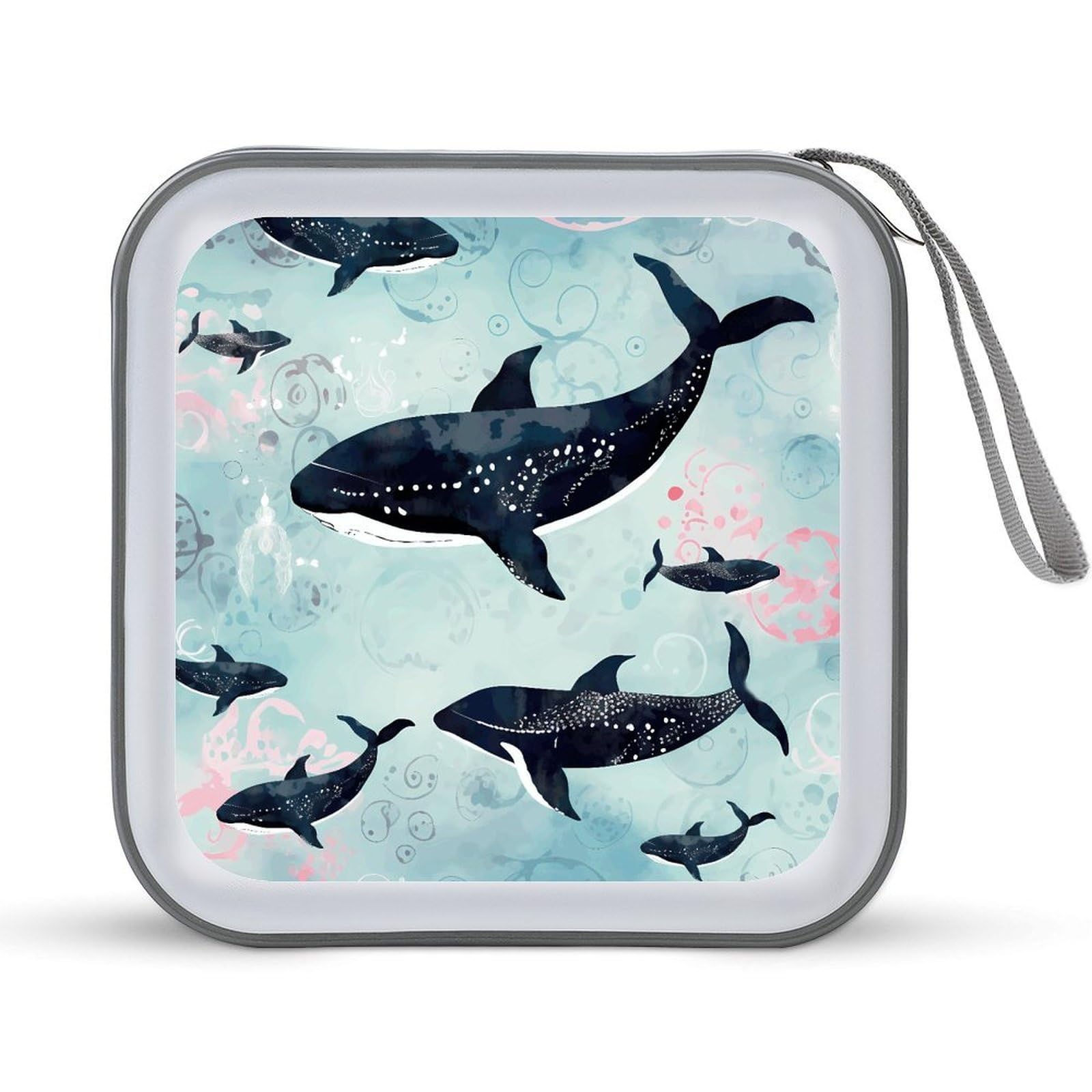 VstaDank Whale DVD Protective Case 40 Capacity Storage Organizer Folder Album Portable Disc Portfolio Car CD CD Hard Plastic