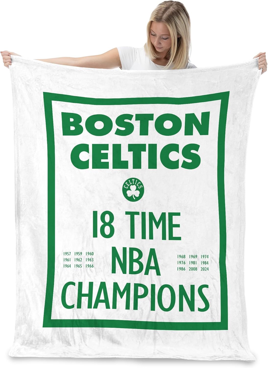 Northwest NBA Boston Celtics NBA Champions 2024 Silk Touch Throw Blanket, 50" x 60", Lucky