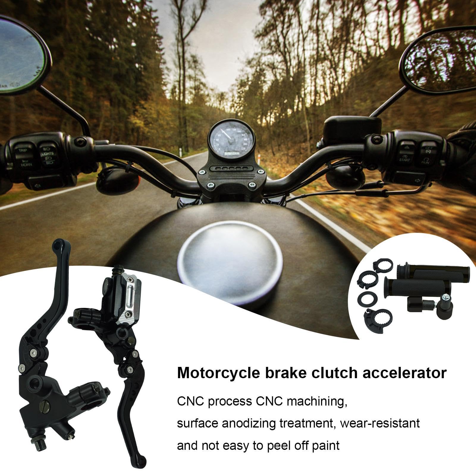 Generico Kupplungs- und Bremszylinder Set | Robuste Kupplung Bremse Hydraulische Aluminiumlegierung Bremse Einstellbare Bremse für die meisten Motorräder