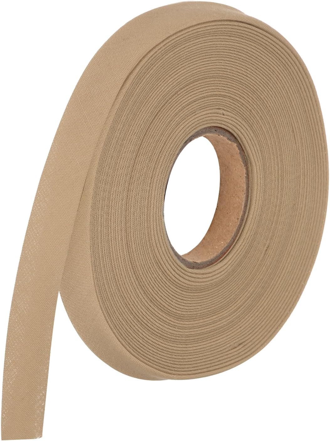 MECCANIXITY 1/2 Inch Double Fold Bias Tape Polyester Continuous Bulk Bias Tape for Sewing,Seaming Quilting Hemming Binding Crafts (Khaki 10 Yards)