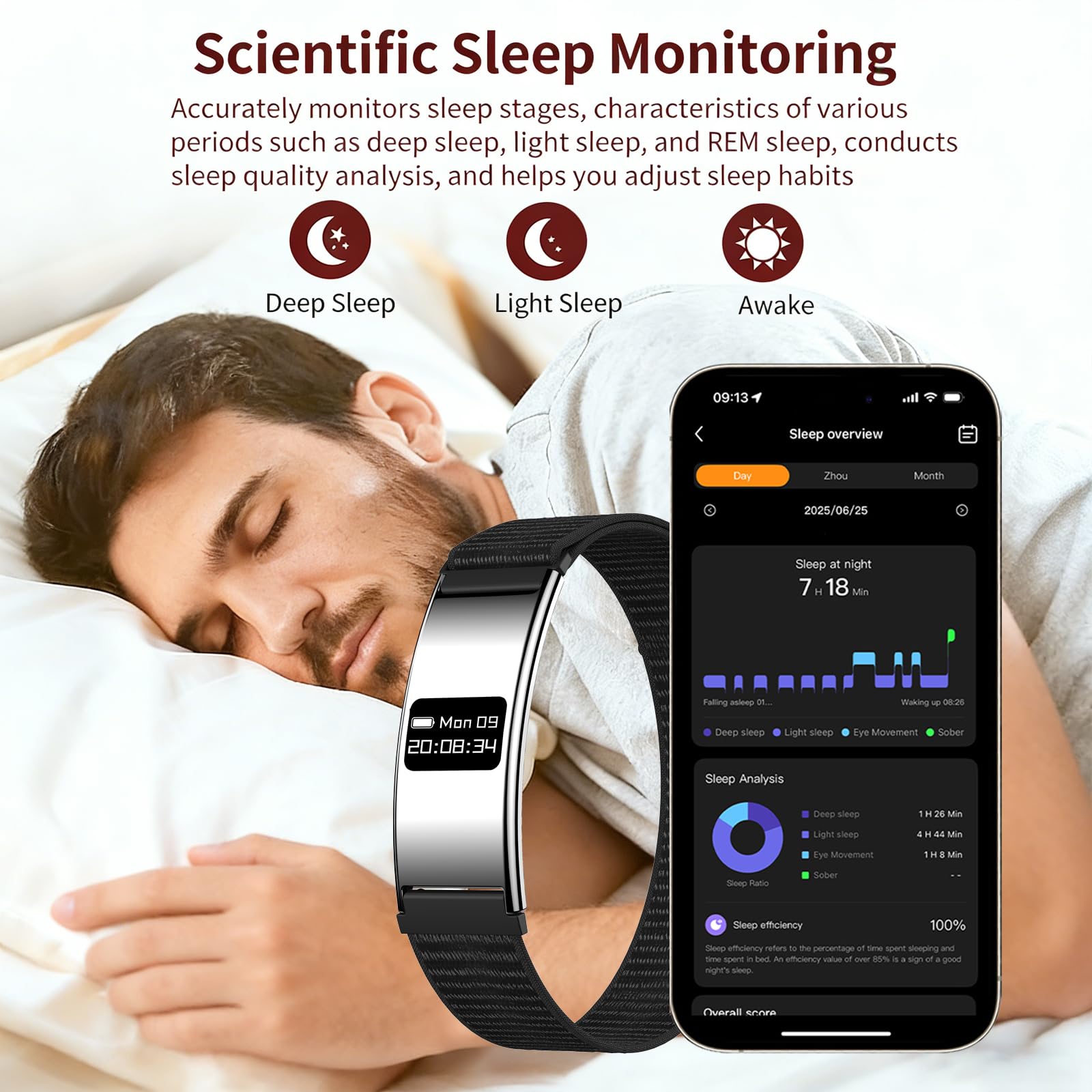 findtime Fitness Tracker Schrittzähler Armband Fitness Armband Smart Band Smartwatch Damen Wasserdicht Fitnesstracker mit Schlaftracker Herzfrequenzmesser Kalorie Distanz-Tracking