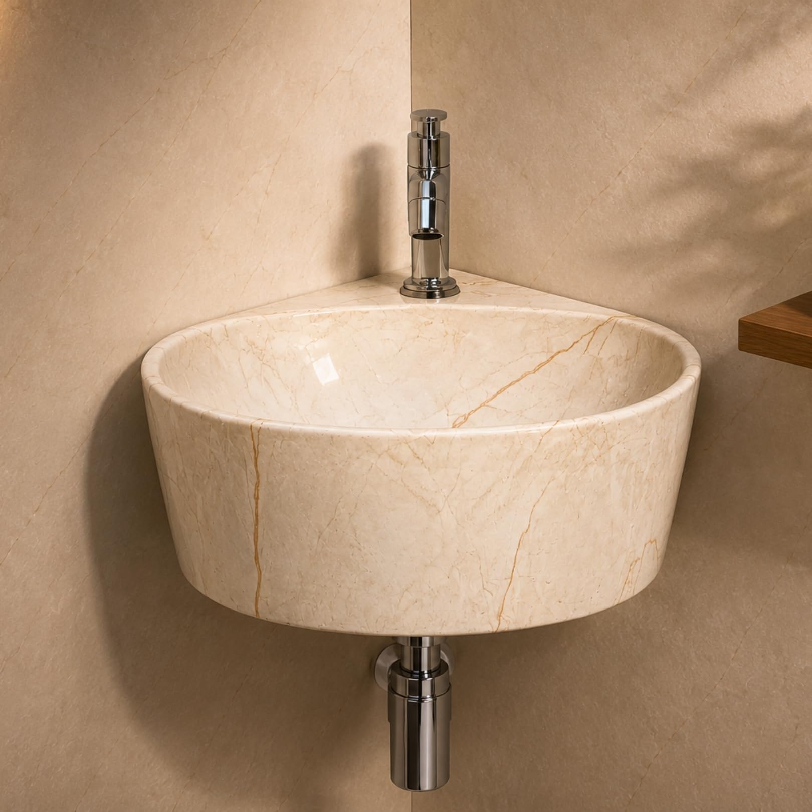 Reyal Corner Sink - Space-Saving Ceramic Wash Basin -19 Reyal Corner Sink - Space-Saving Ceramic Wash Basin -19