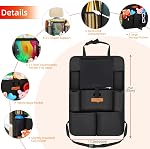 SURDOCA Backseat Organisateur de voiture,4th Gen Protecteur de siège arrière avec 11 Titulaire de la tablette de pouce, 8 Poches, Accessoires de rangement de voiture Siège arrière Organisateur pour enfants