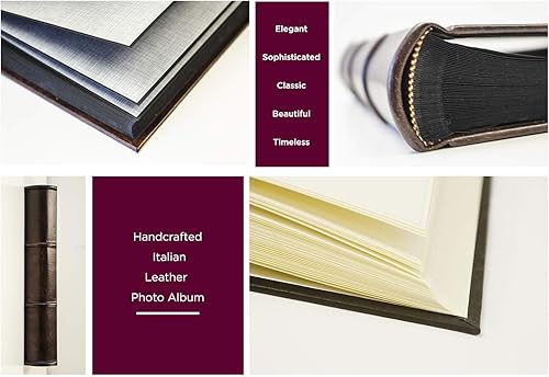Miniatura 2 de Epica Journals & Albums Álbum de fotos y álbum de recortes, 10 x 12 pulgadas, hecho a mano con exquisito cuero italiano, 100 páginas de calidad de