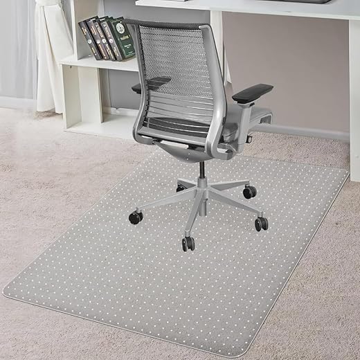 Qlarity Covers 2mm Thick 36X48 Inch PVC Chair Mat for Carpet Floors(Not for Hard Floors) | Office Chair Mat Carpet Protector for Low/Medium Pile | Rectangular Smooth Rolling Anti-Slip Mat(Translucent)