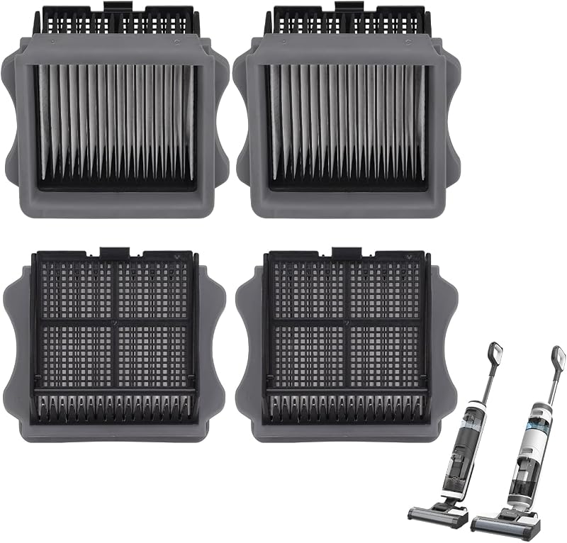 Vacuum Filters Replacement for Tineco iFloor 3/ Floor One S3/ Floor One S5/ Floor One S5 Pro 2 Wet Dry Vacuum Cleaner - Replacement Parts Accessory Kit, 4 Pack