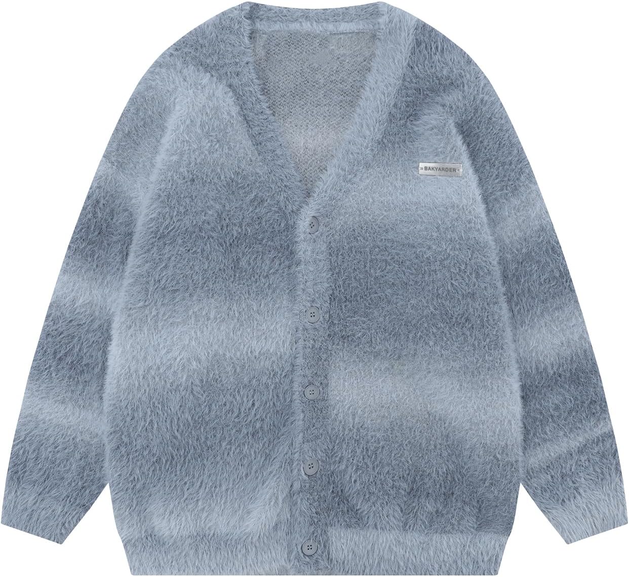 Bakyarder Women's Y2K Color-Block Striped V Neck Button Down Open Front Cardigan Sweater