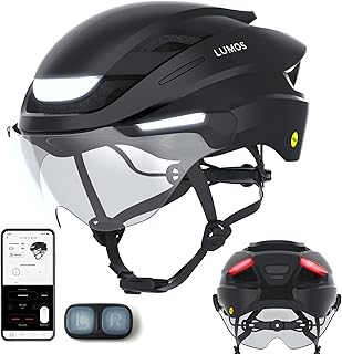 Lumos Ultra E-Bike Smart Helmet | NTA 8667 Certified | Front & Rear LED Lights | Retractable Face Shield | App Controlled | EBike, Scooter, Cycling, Bicycle | Adults, Men Women