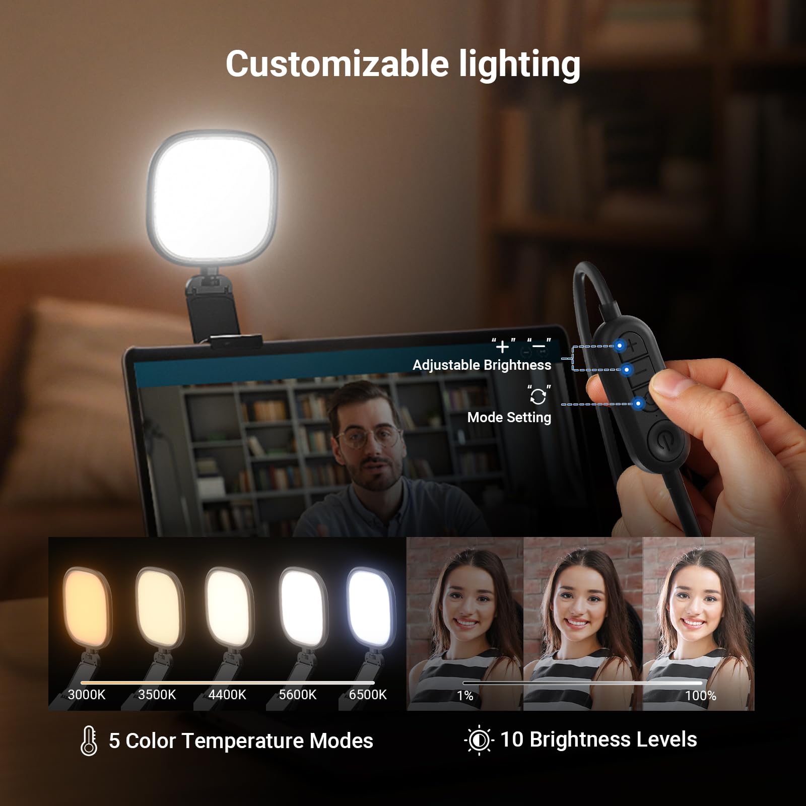 NEEWER BASICS (zestawy 2) 5'' 10 W dwukolorowa lampa biurkowa USB z oświetleniem peryferyjnym, z wielofunkcyjną podstawką, CRI 95, do monitora, laptopa, kamery internetowej, wideokonferencji i zoomu