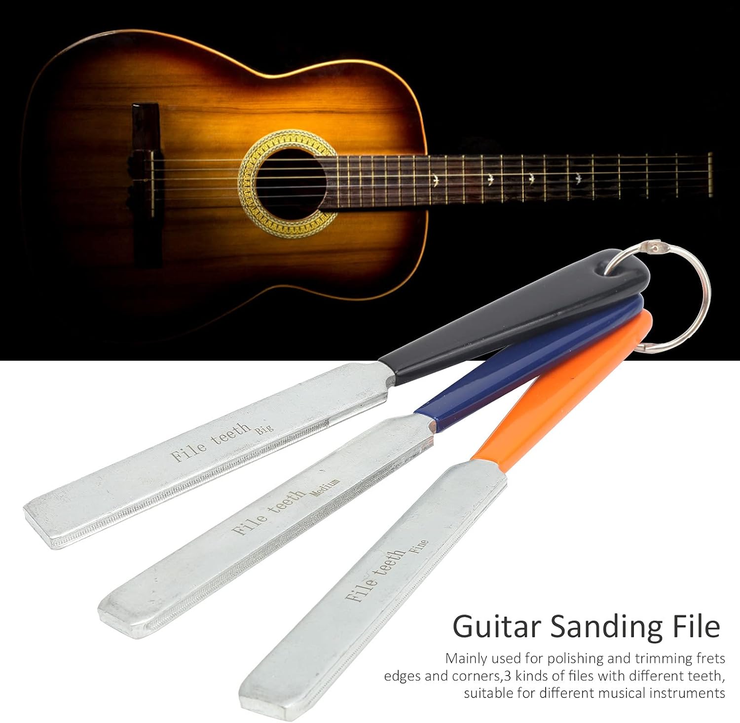 3Pcs Bass Guitar Nut Files Fretboard File Guitar Sanding File Fretboard Grinding and Trimming Tool Musical Instrument Repair Tool