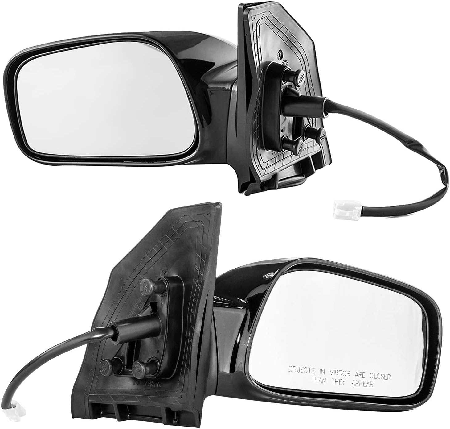 Driver and Passenger Side Mirrors Compatible for Toyota Corolla LE, S (2003 2004 2005 2006 2007 2008) Non-Heated Non-Folding Power Adjusting Rear View Replacement Door Mirrors