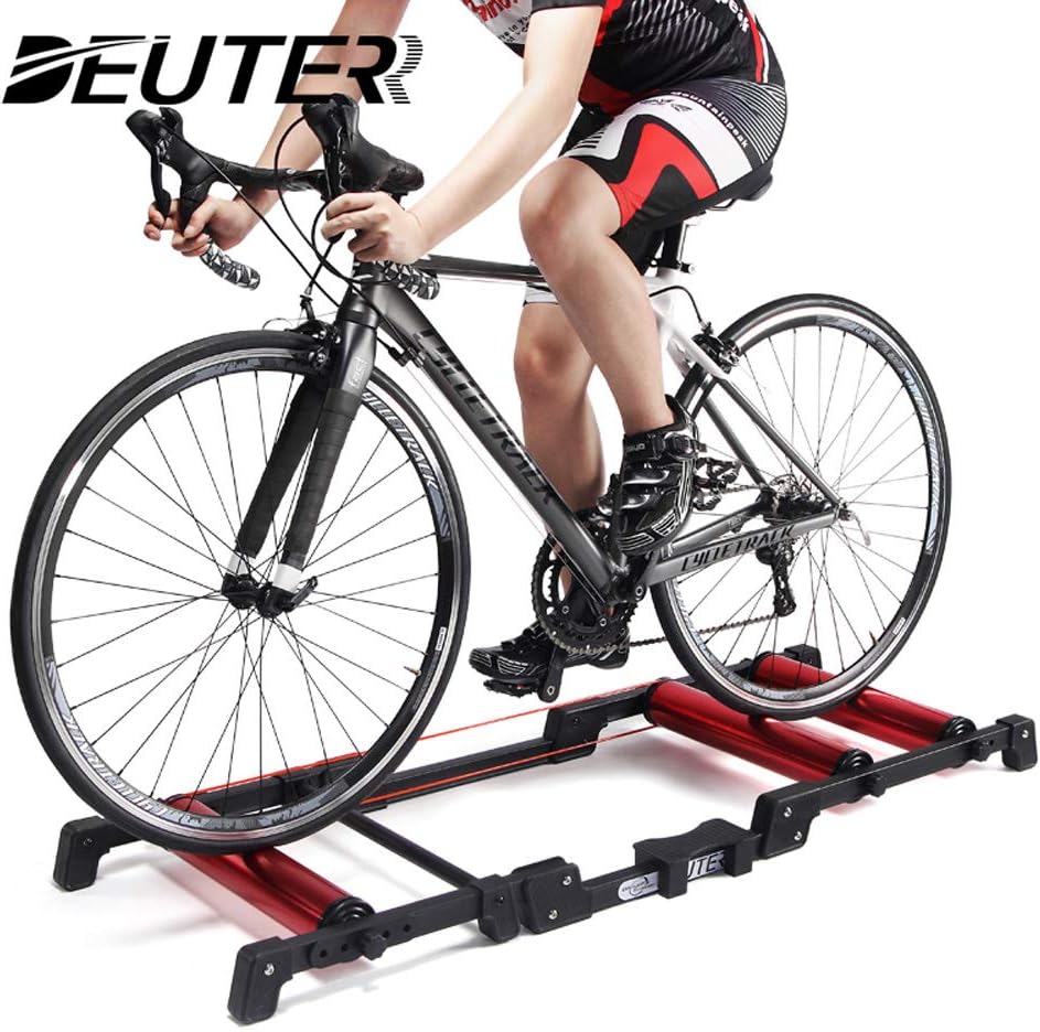 Bike Trainer Rollers Indoor Bicycle Exercise Bicycle Roller Trainer Stand Mountain & Road Bike Portable Foldable Home Cycling Training for 24-29 inch