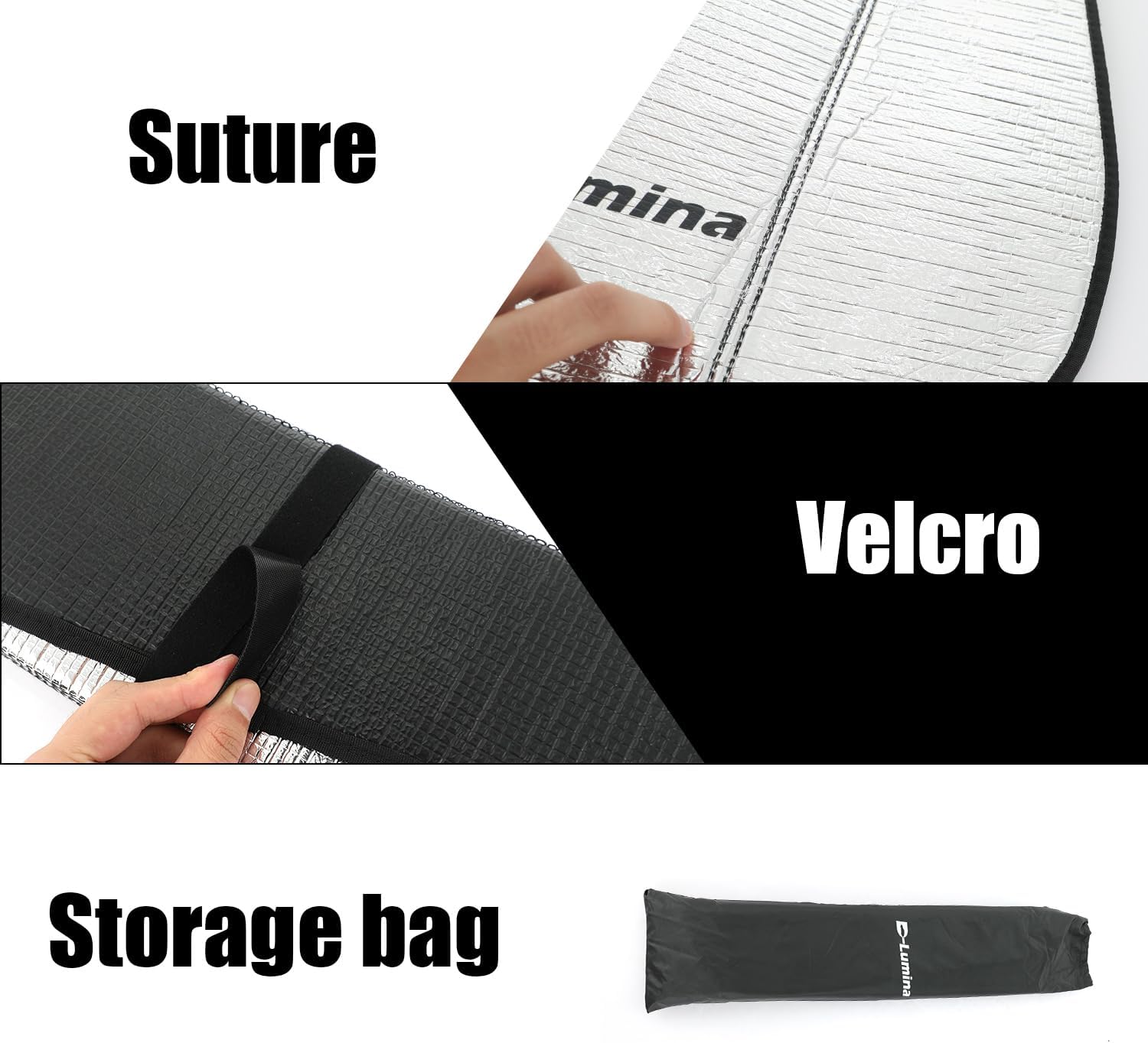 D-Lumina Front Windshield Sun Shade - Compatible with Toyota Tundra (Limited, SR5, Platinum,TRD Pro) 2022 2023 2024 2025 - Foldable/Roll Up Car Window Heat Shield, Sunshade Protector