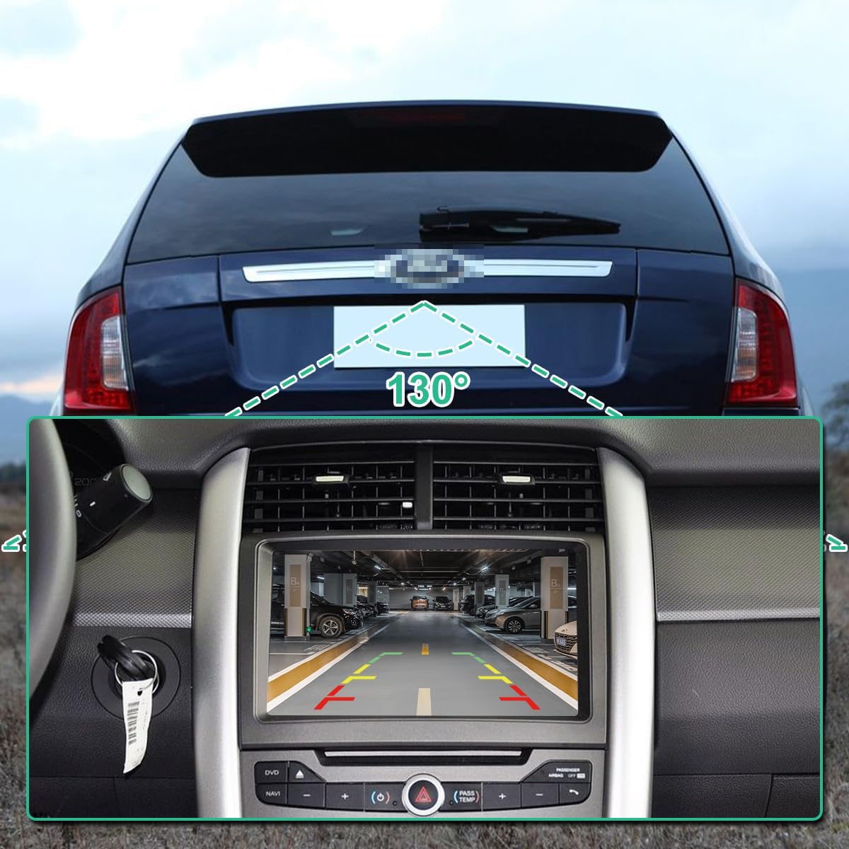 BT4Z-19G490-A OE Backup Camera Replacement for Ford Edge 2011-2015 Lincoln MKX 2011-2013, Reverse GreenYi Rear Park Assist Cam Replaces BT4Z-19G490-B DA1Z-19G490-A DT4Z-19G490-A/B/AB FL1T-19G490-AC