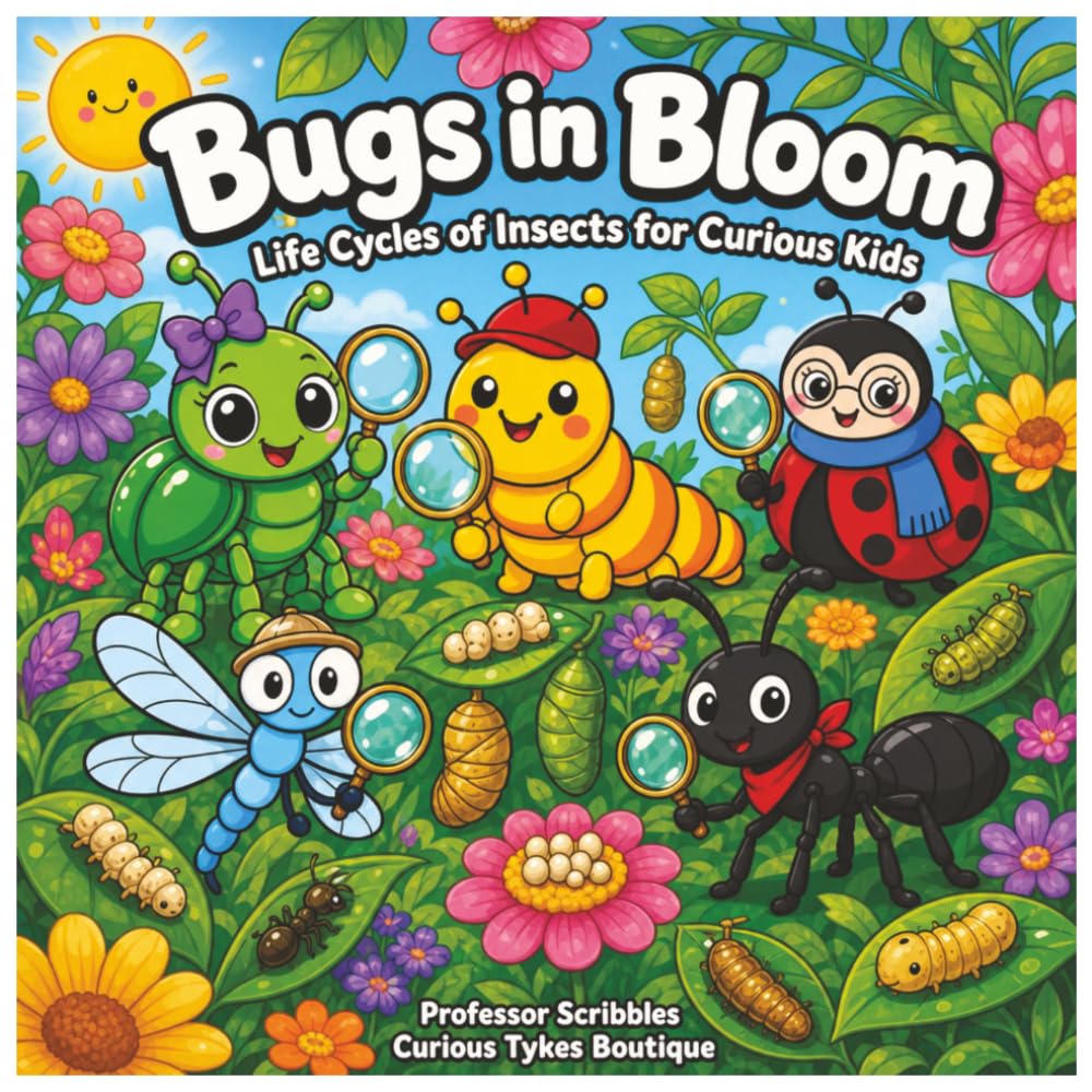 Bugs in Bloom: Life Cycles of Insects for Curious Kids (Professor Scribbles Wonder Canvas Adventures)