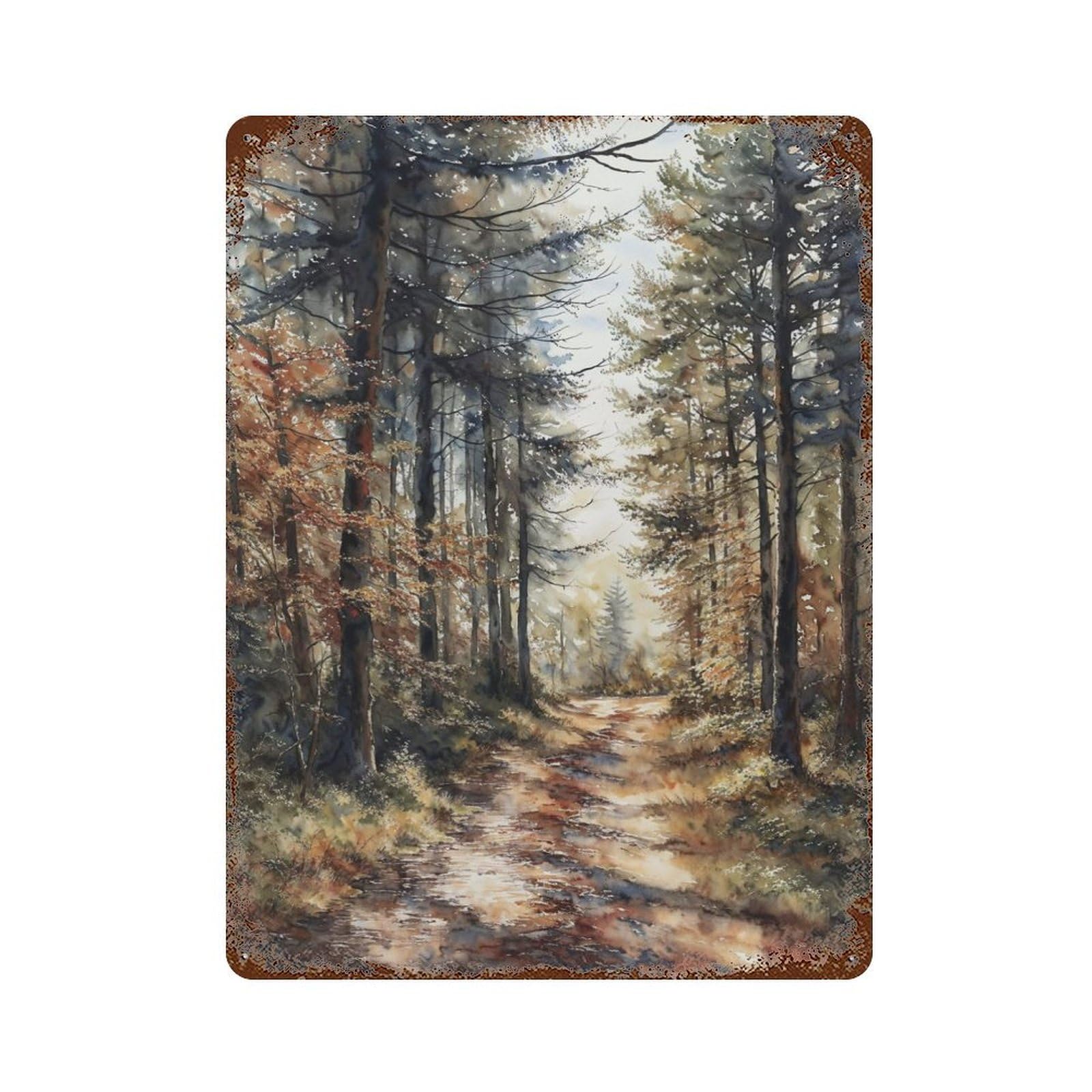 Retro Metal Sign with Autumn Whisper Design 15.7"x11.8", for Living Room, Hallway And Home Decor, Farmhouse Wall Decor