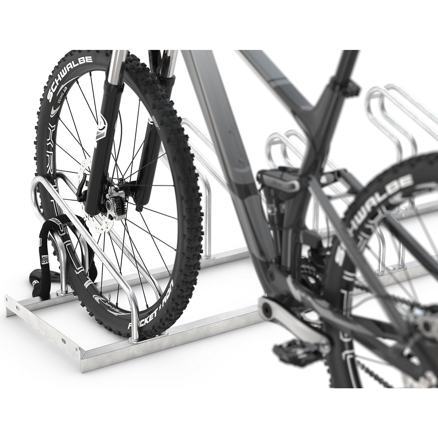 eurokraft | Fahrradständer | Bügel aus 18 mm Stahlrohr | Radeinstellung zweiseitig | feuerverzinkt